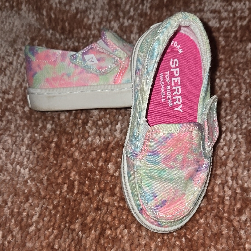 Sperry Tie-Dye Boat Shoes toddler girls size 5